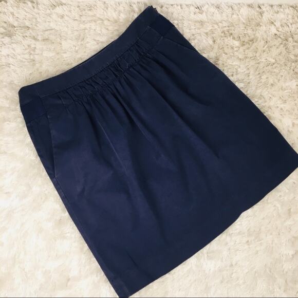 Navy Blue Mini Skirt Banana Republic Sz 2 Crinkle - Picture 1 of 8
